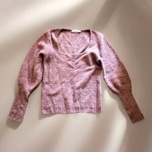 Stitches & Stripes Women's Boatneck Sweater Sz M Medium Puff Sleeve Purple